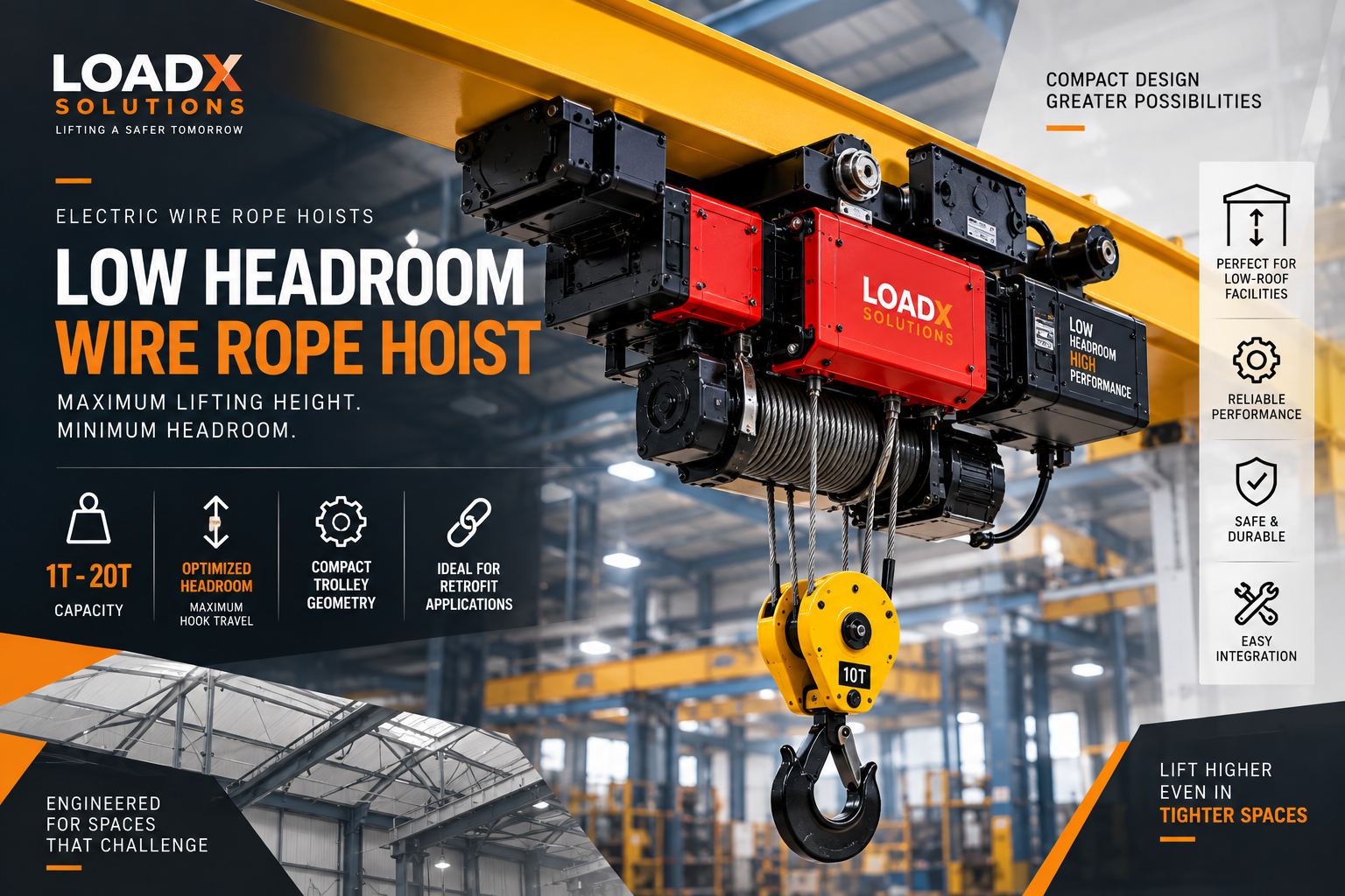 Low Headroom Wire Rope Hoist